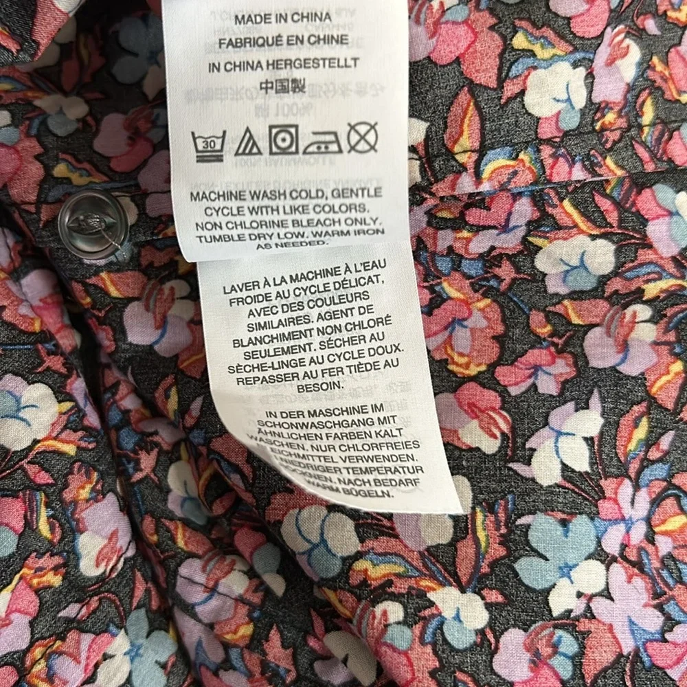Liberty Art Fabrics x J.Crew Rounded Ruffle Collar Button Up Shirt F8523 Size 6 - Picture 6 of 8